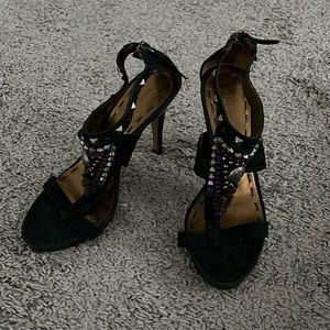 Really fun beaded strappy heeled sandal!! Gorgeous detailed beading!